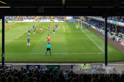 Chesterfield attack in their away game against Southend United